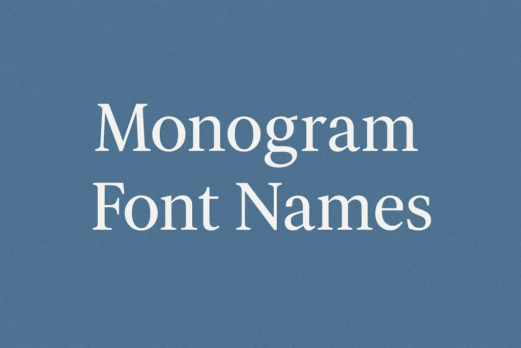 Monogram Font Names